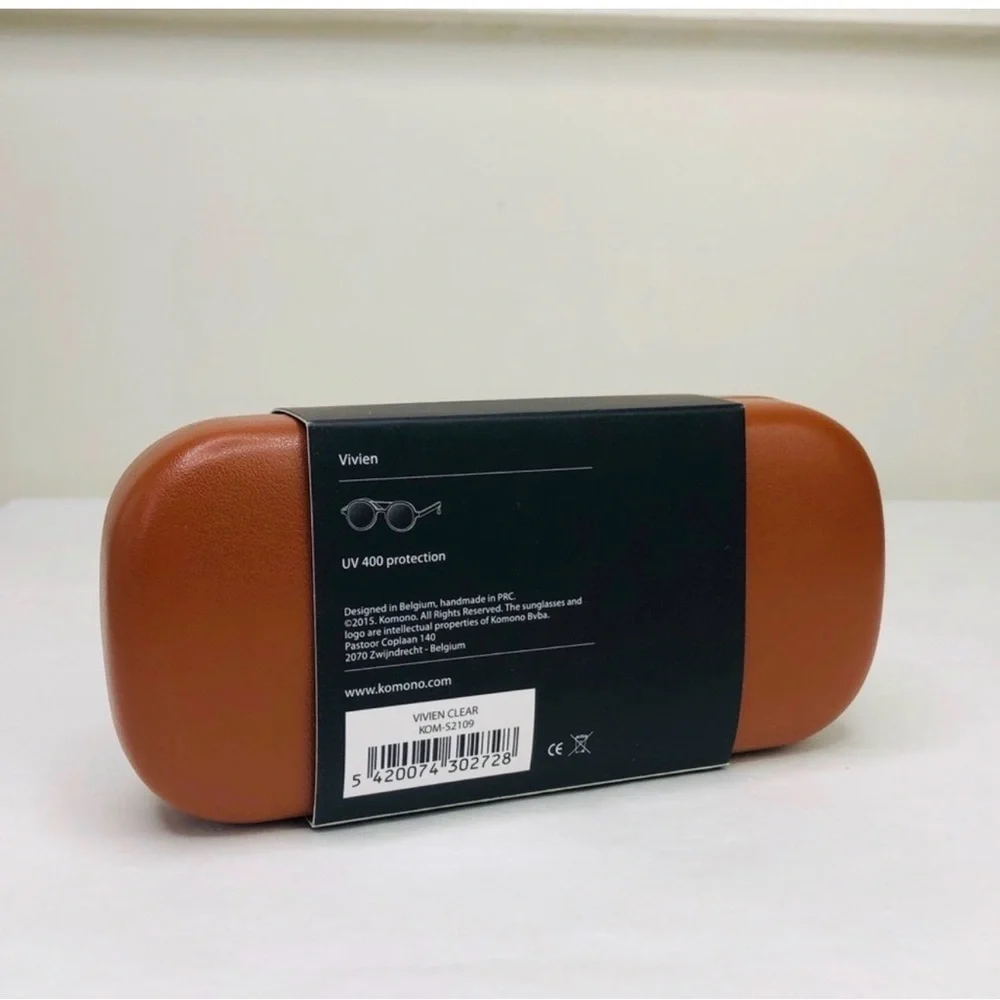 Komono Transparent Gold and Brown Sunglasses NEW The Vivien Clear Round NWT - Picture 11 of 11